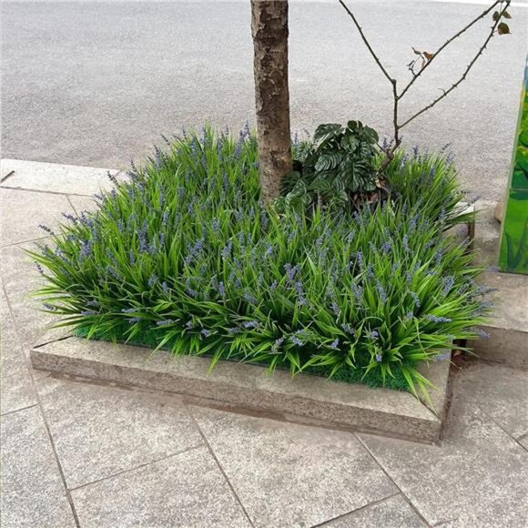 12 Bundles Artificial Plants Outdoor Fake Monkey Grass with Flowers for Pot UV - Picture 13 of 14